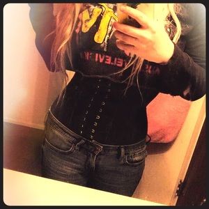 Black latex waist trainer